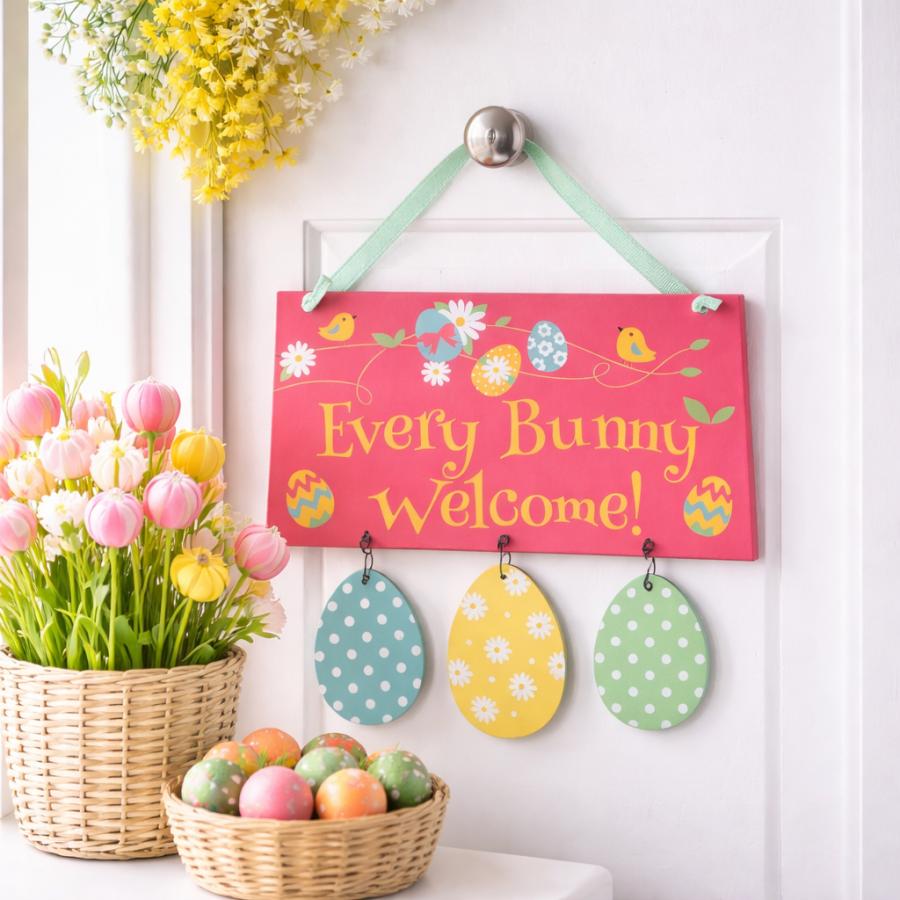 Easter Bunny Welcome Hanging Sign